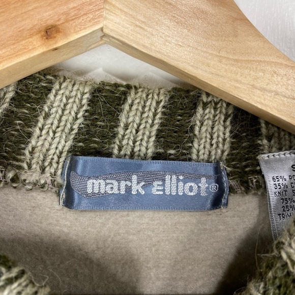 Mark Elliot: Vintage Mixed Media Leather Crewneck Pullover Sweatshirt Size Small - Picture 2 of 7